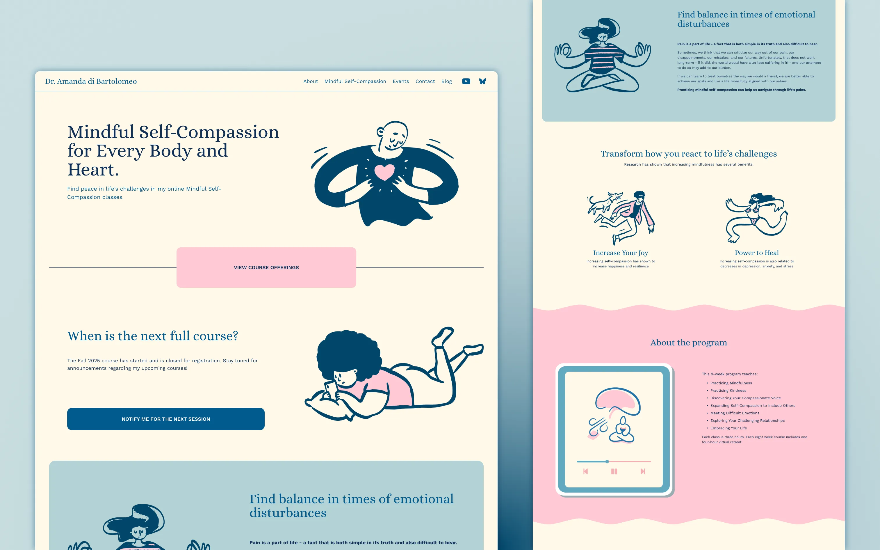 Mindful Self Compassion Course Website Demo